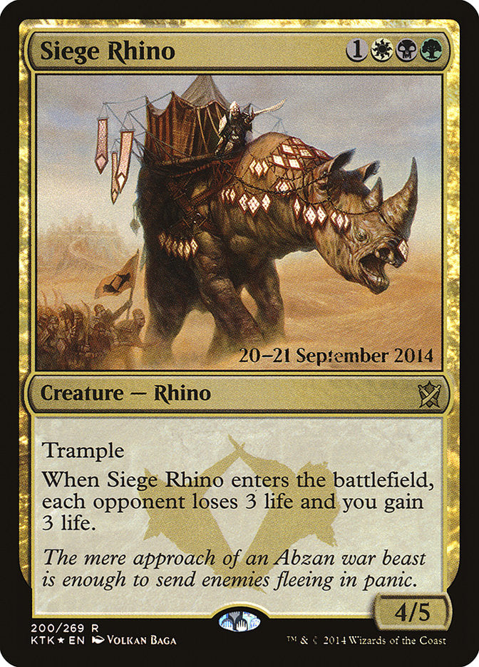 Siege Rhino [Khans of Tarkir Prerelease Promos] | Odin's Place