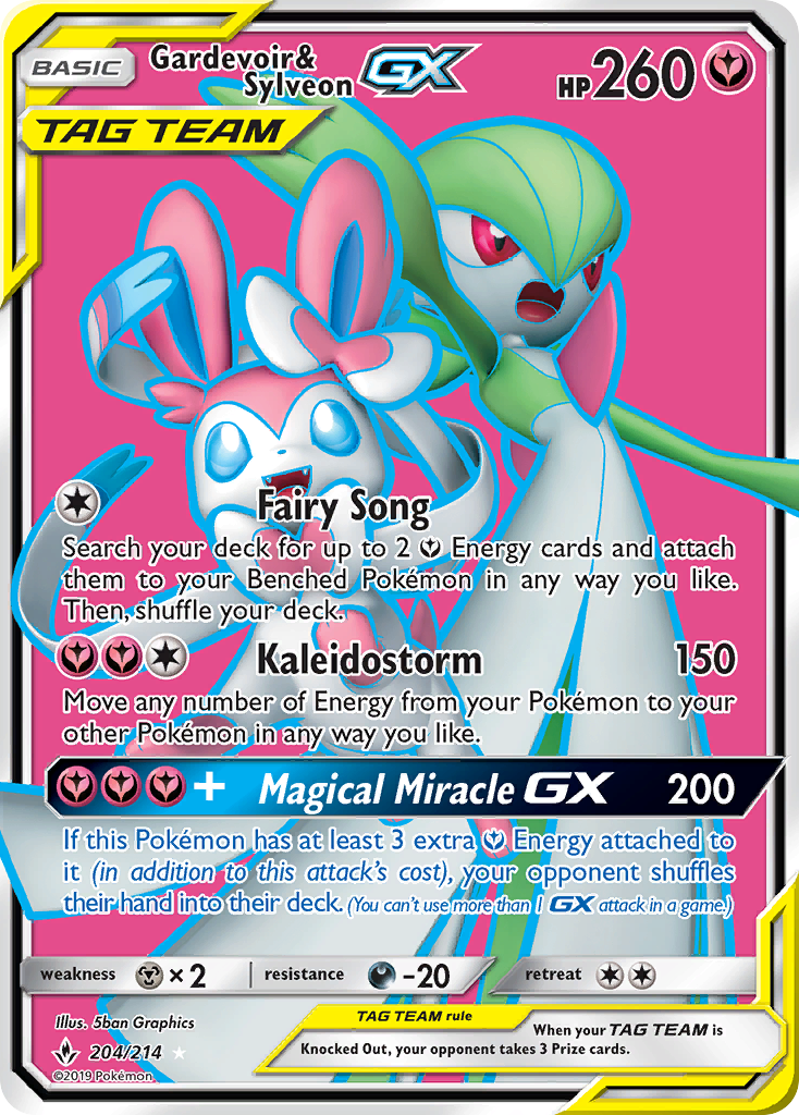 Gardevoir & Sylveon GX (204/214) [Sun & Moon: Unbroken Bonds] | Odin's Place