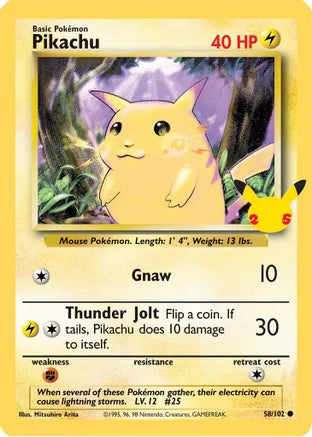 Pikachu (58/102) (25th Anniversary) (Jumbo Card) [Celebrations: 25th Anniversary] | Odin's Place