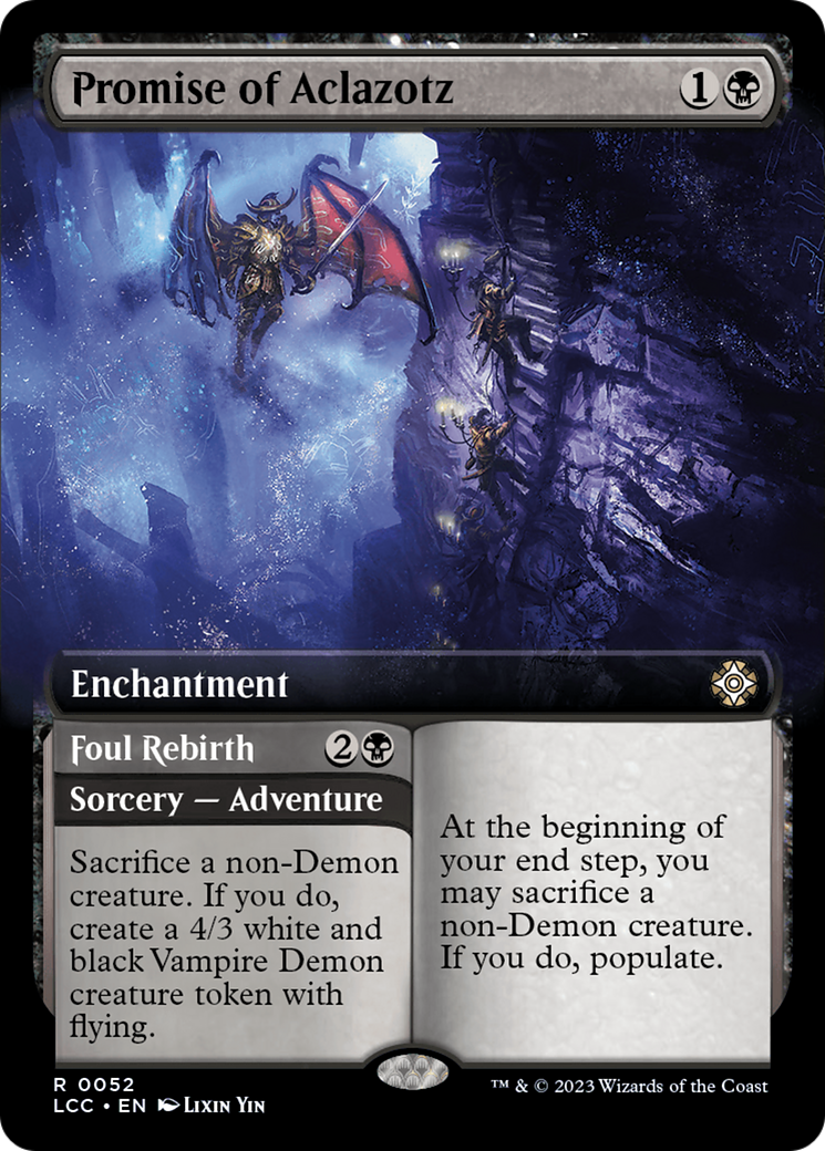 Promise of Aclazotz // Foul Rebirth (Extended Art) [The Lost Caverns of Ixalan Commander] | Odin's Place