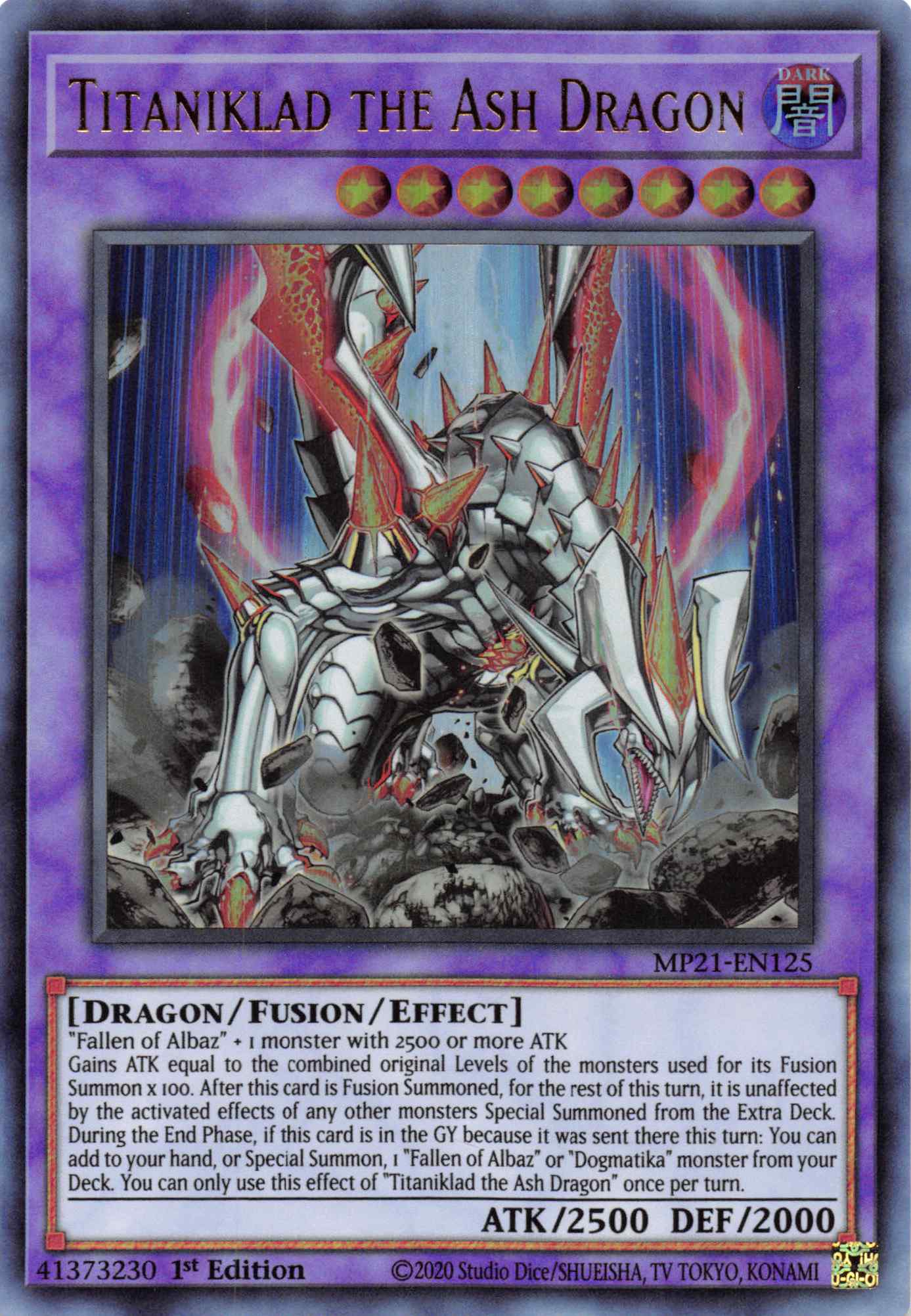 Titaniklad the Ash Dragon [MP21-EN125] Ultra Rare | Odin's Place