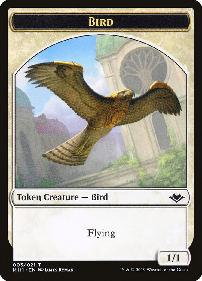 Bird (003) // Serra the Benevolent Emblem Double-Sided Token [Modern Horizons Tokens] | Odin's Place