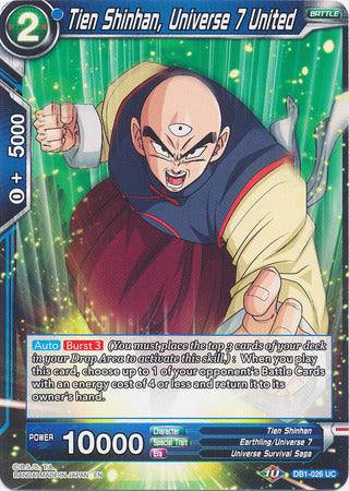 Tien Shinhan, Universe 7 United (DB1-026) [Dragon Brawl] | Odin's Place