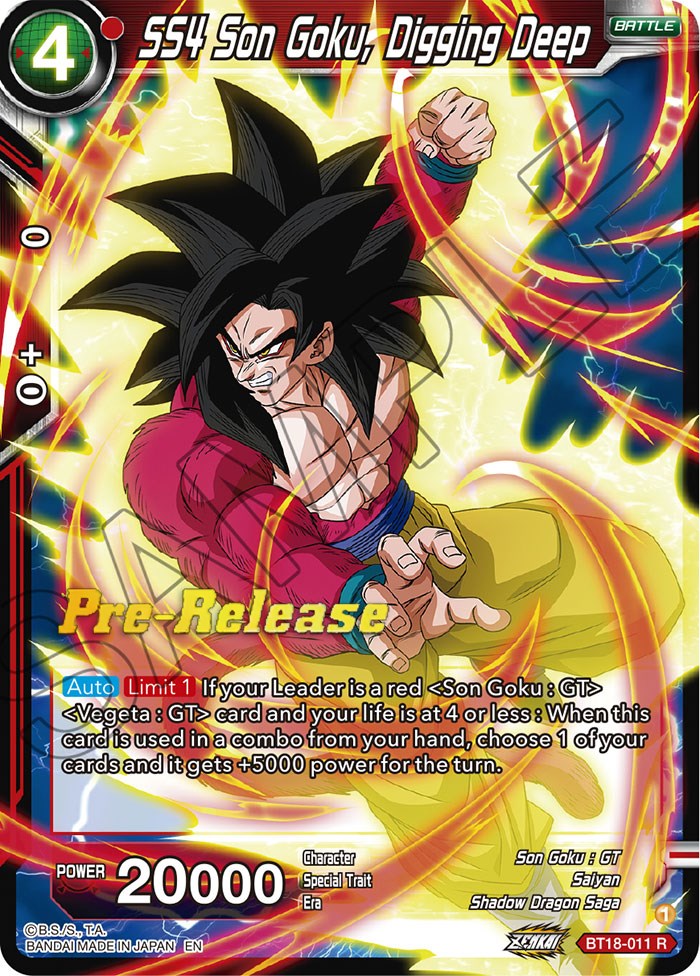 SS4 Son Goku, Digging Deep (BT18-011) [Dawn of the Z-Legends Prerelease Promos] | Odin's Place