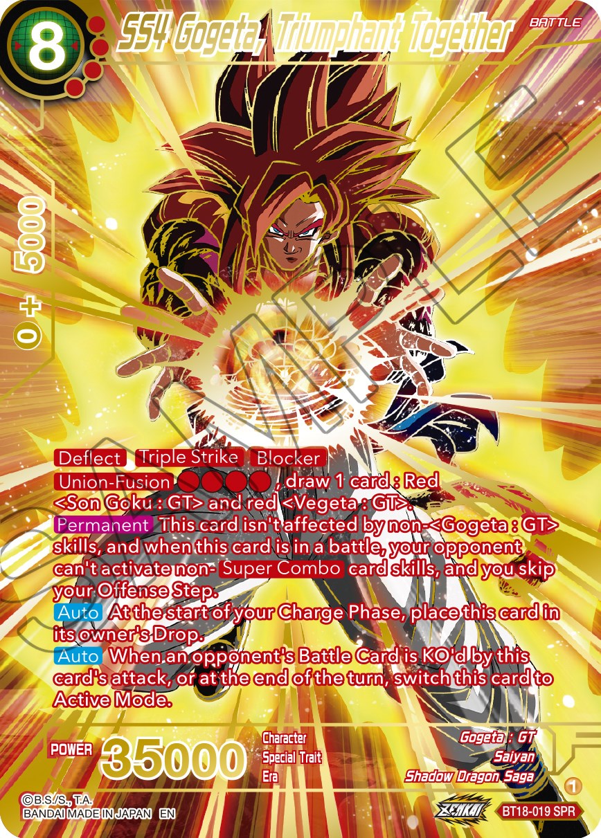 SS4 Gogeta, Triumphant Together (SPR) (BT18-019) [Dawn of the Z-Legends] | Odin's Place