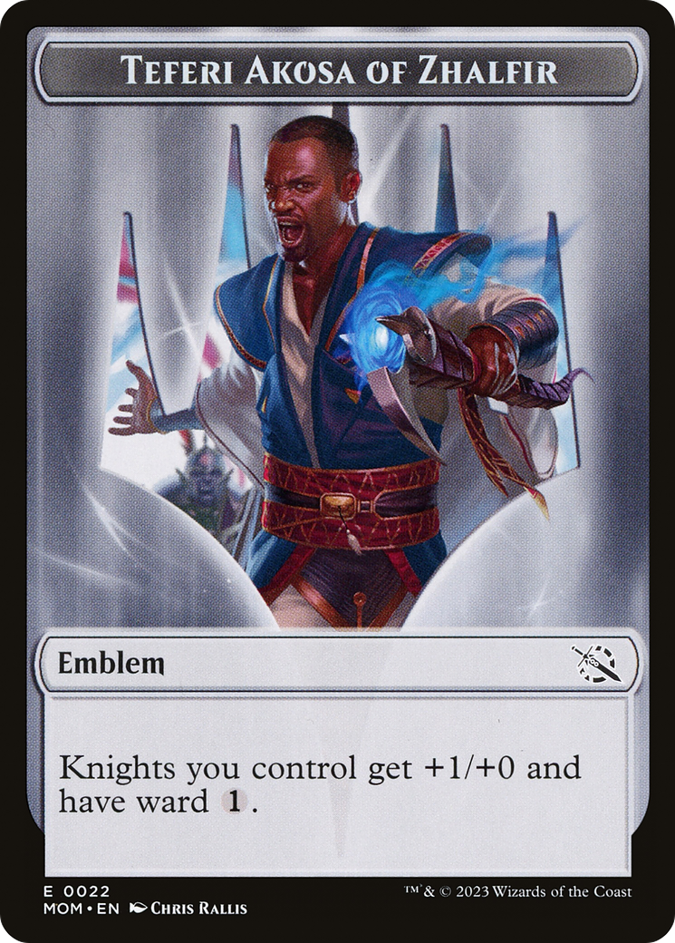 Treasure (21) // Teferi Akosa of Zhalfir Emblem Double-Sided Token [March of the Machine Tokens] | Odin's Place