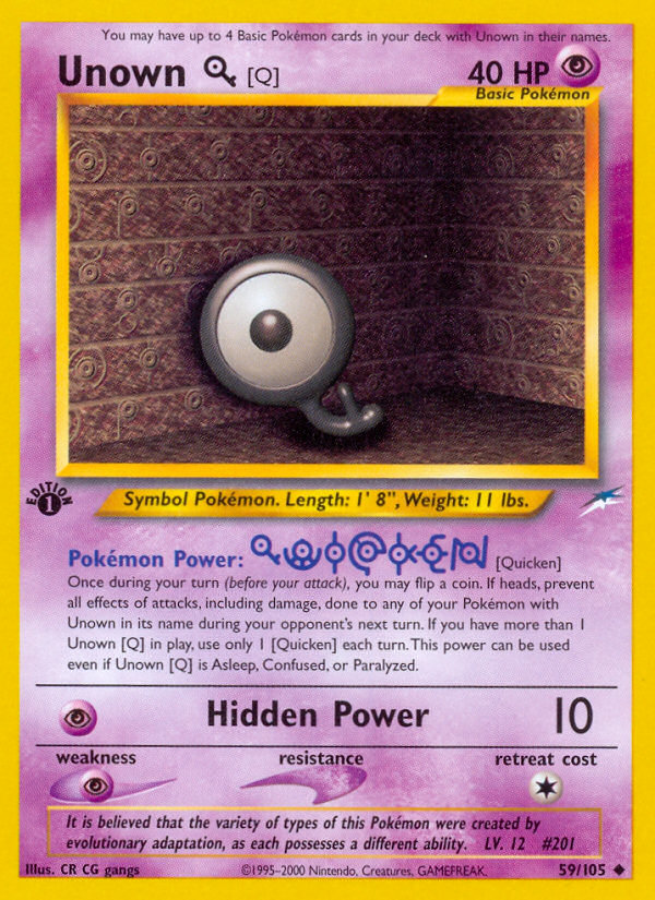 Unown [Q] (59/105) [Neo Destiny 1st Edition] | Odin's Place