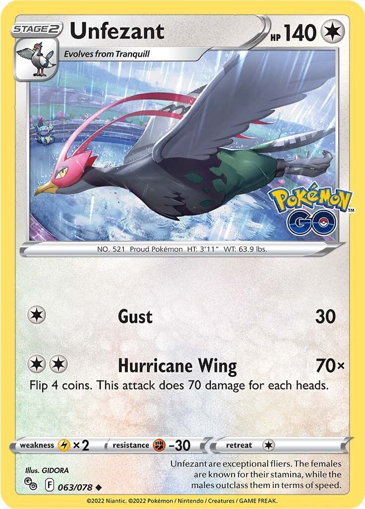 Unfezant (063/078) [Pokémon GO] | Odin's Place