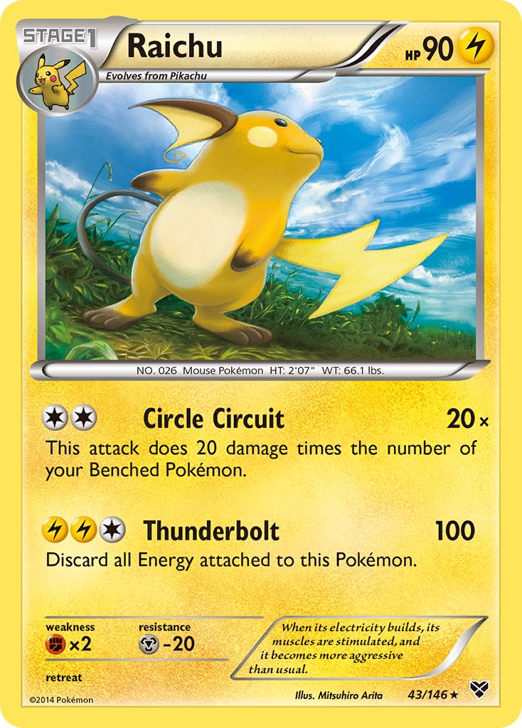 Raichu (43/146) (Cosmos Holo) (Blister Exclusive) [XY: Base Set] | Odin's Place