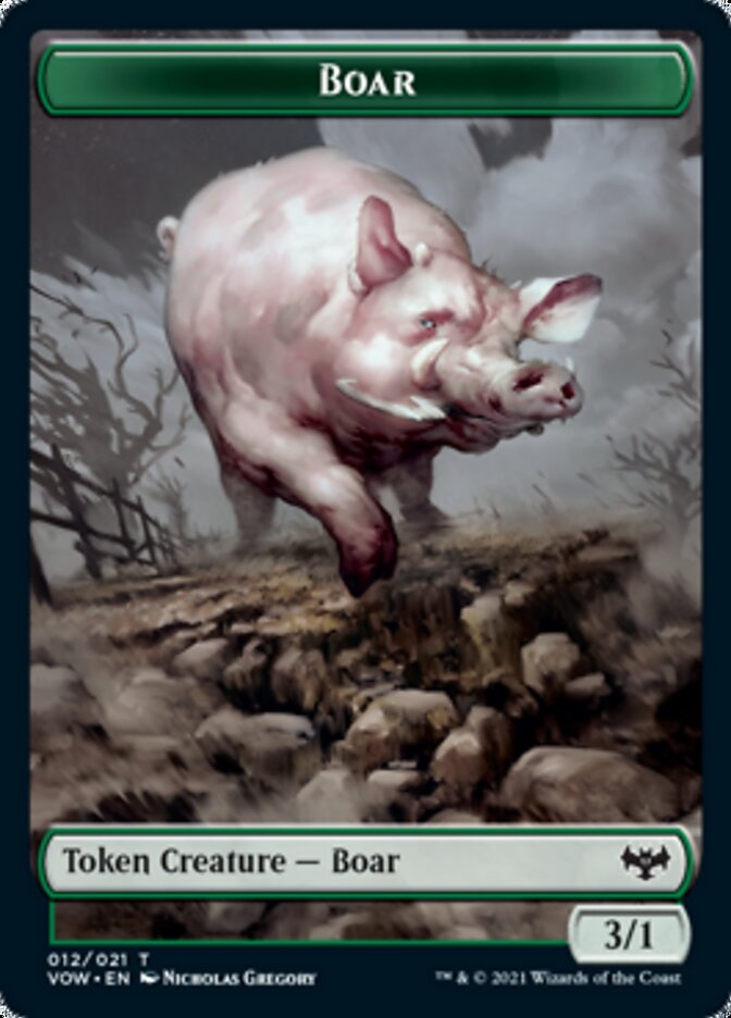 Zombie (008) // Boar Double-Sided Token [Innistrad: Crimson Vow Tokens] | Odin's Place