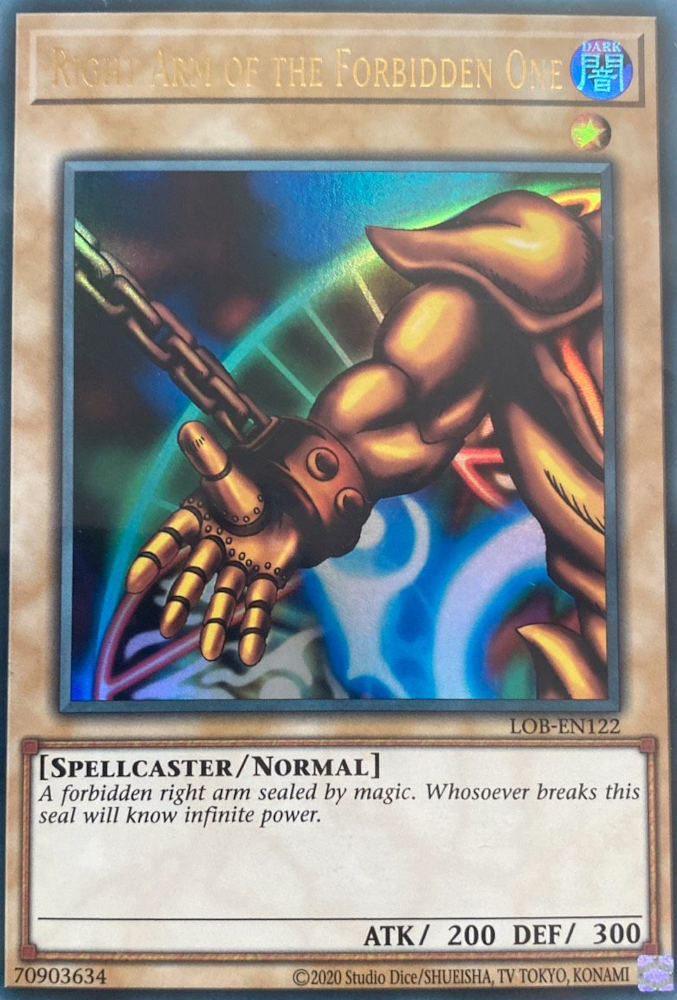 Right Arm of the Forbidden One (25th Anniversary) [LOB-EN122] Ultra Rare | Odin's Place