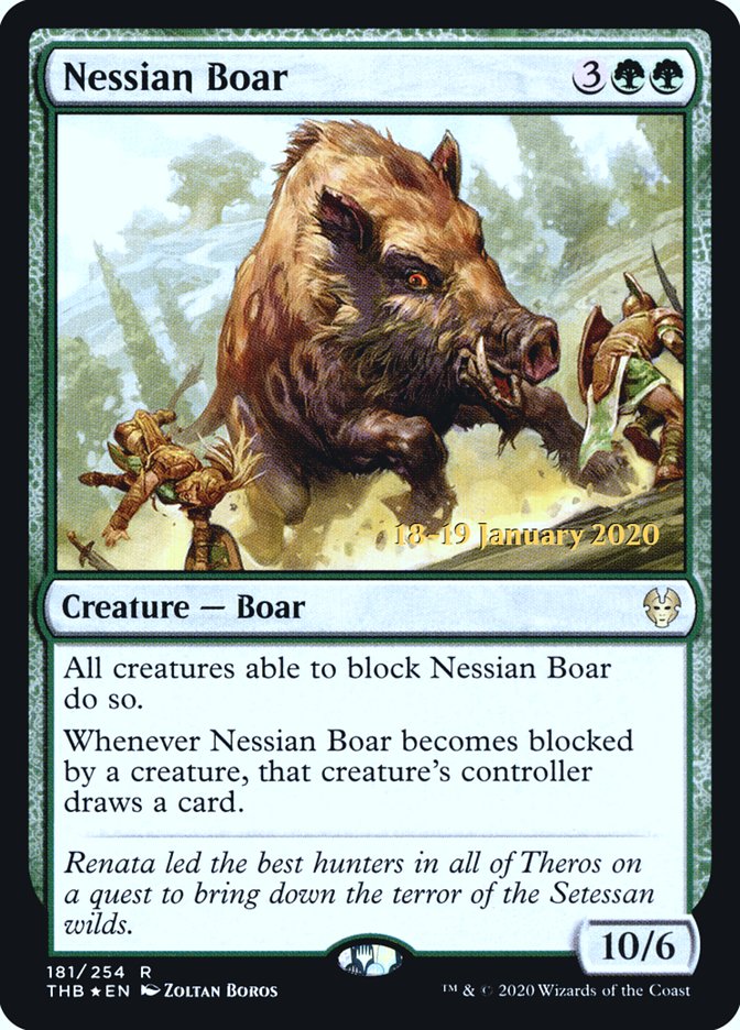 Nessian Boar [Theros Beyond Death Prerelease Promos] | Odin's Place
