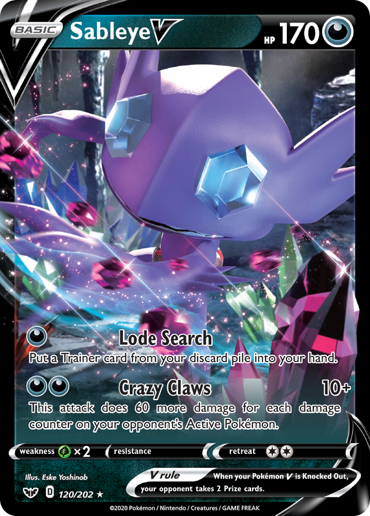 Sableye V (120/202) [Sword & Shield: Base Set] | Odin's Place