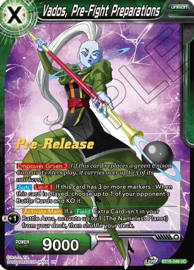 Vados, Pre-Fight Preparations (BT16-049) [Realm of the Gods Prerelease Promos] | Odin's Place