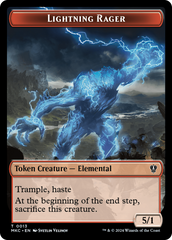 Gold // Lightning Rager Double-Sided Token [Murders at Karlov Manor Commander Tokens] | Odin's Place