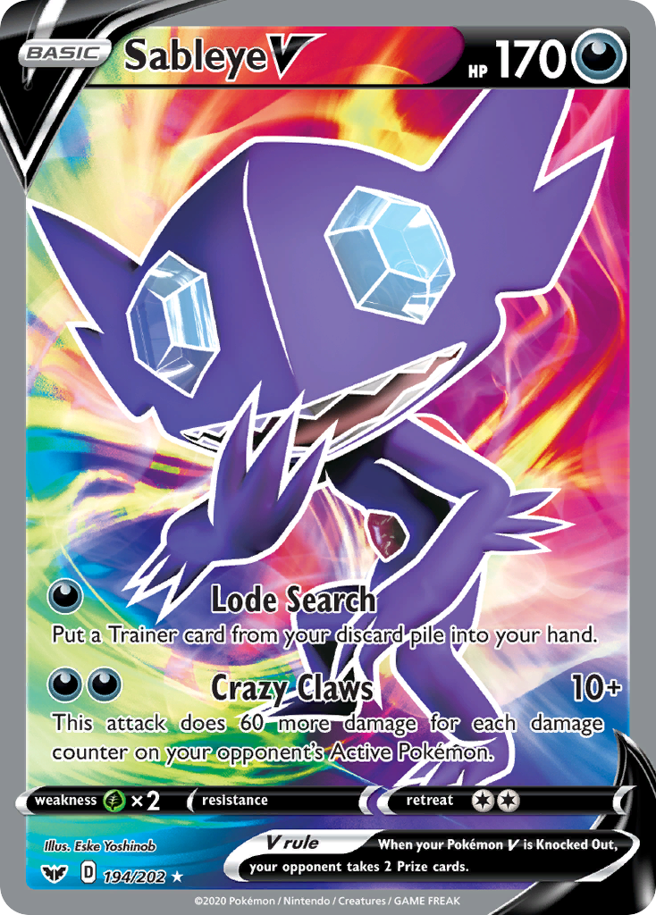 Sableye V (194/202) [Sword & Shield: Base Set] | Odin's Place