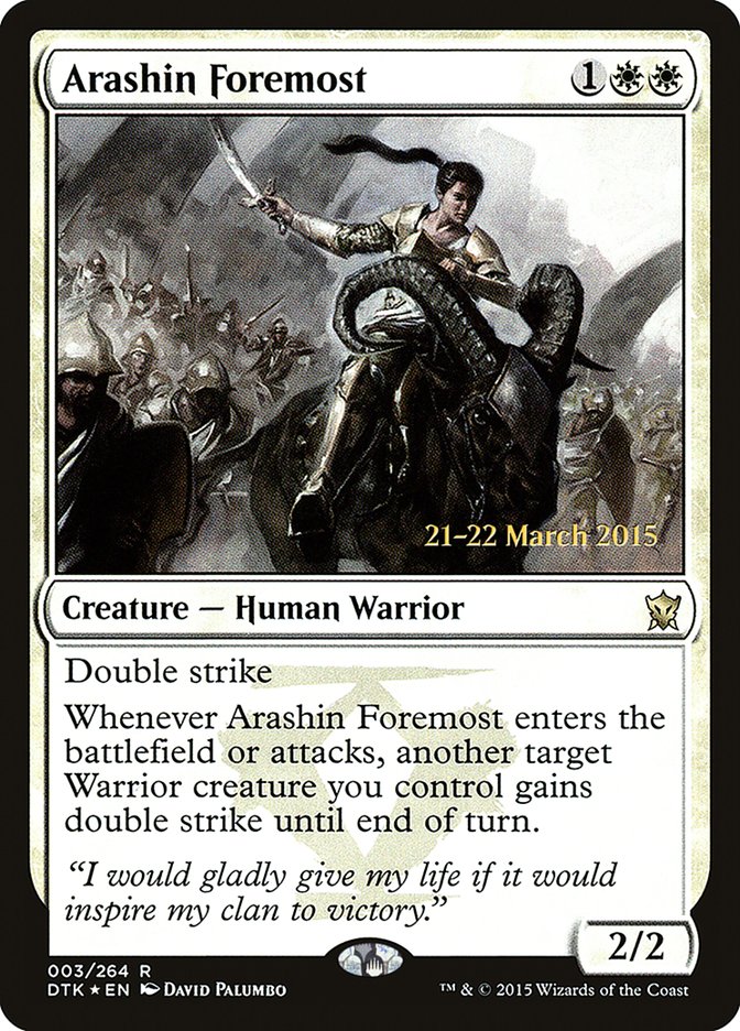 Arashin Foremost (3) [Dragons of Tarkir Prerelease Promos] | Odin's Place