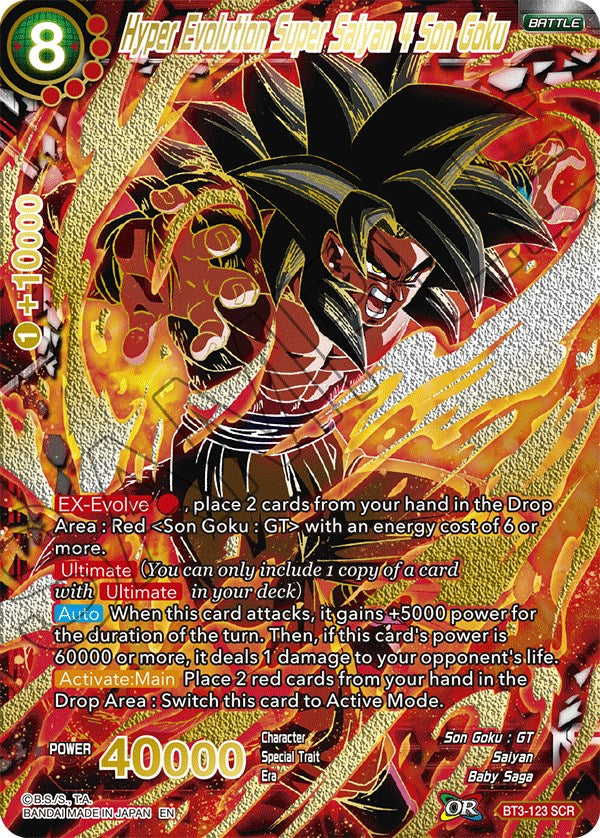 Hyper Evolution Super Saiyan 4 Son Goku (SCR) (BT3-123) [5th Anniversary Set] | Odin's Place