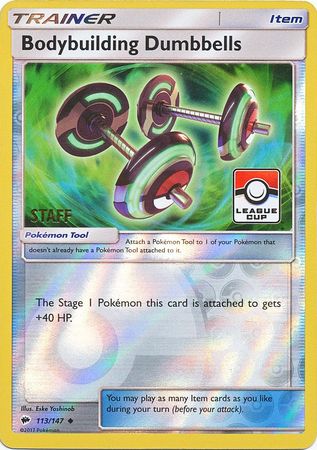 Bodybuilding Dumbbells (113/147) (League Promo Staff) [Sun & Moon: Burning Shadows] | Odin's Place