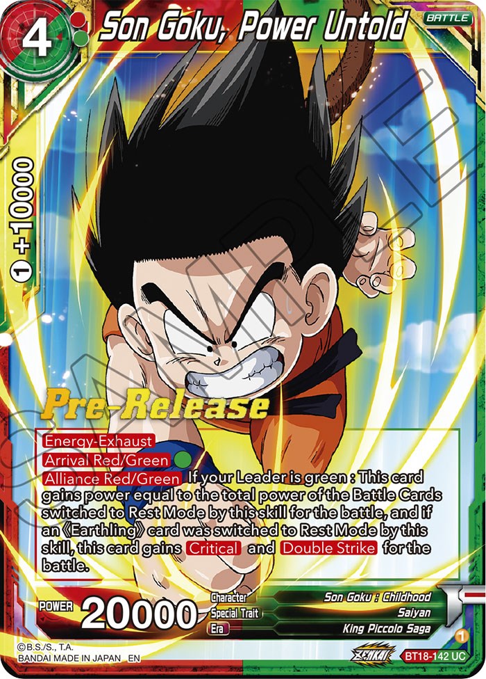Son Goku, Power Untold (BT18-142) [Dawn of the Z-Legends Prerelease Promos] | Odin's Place