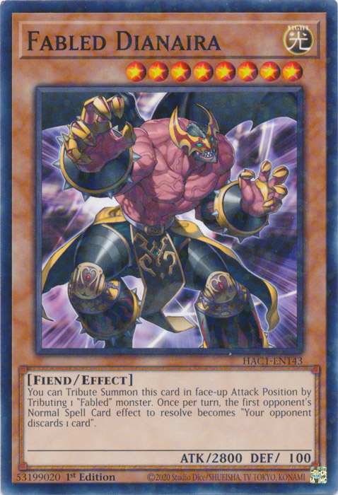 Fabled Dianaira (Duel Terminal) [HAC1-EN143] Common | Odin's Place