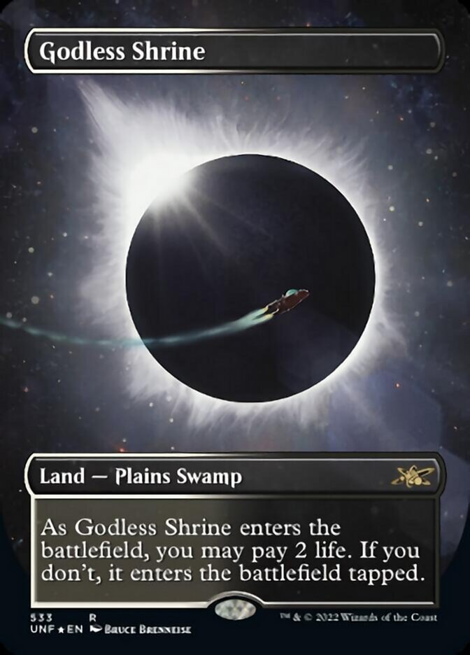 Godless Shrine (Borderless) (Galaxy Foil) [Unfinity] | Odin's Place