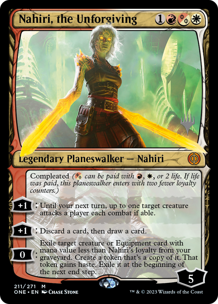 Nahiri, the Unforgiving (Promo Pack) [Phyrexia: All Will Be One Promos] | Odin's Place