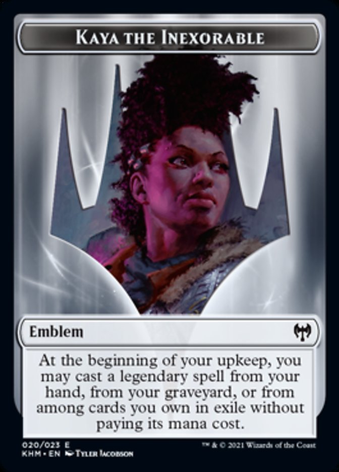 Kaya the Inexorable Emblem [Kaldheim Tokens] | Odin's Place