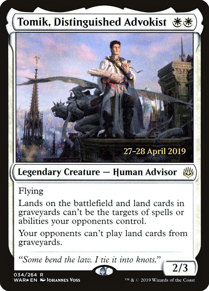 Tomik, Distinguished Advokist (34) [War of the Spark Prerelease Promos] | Odin's Place