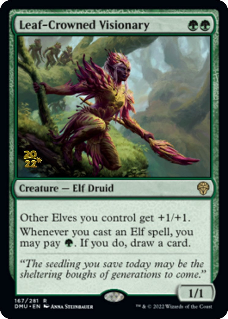 Leaf-Crowned Visionary [Dominaria United Prerelease Promos] | Odin's Place