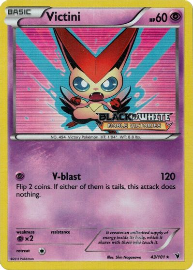 Victini (43/101) (Prerelease Promo) [Black & White: Black Star Promos] | Odin's Place