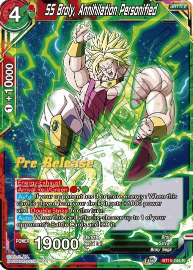 SS Broly, Annihilation Personified (BT15-144) [Saiyan Showdown Prerelease Promos] | Odin's Place