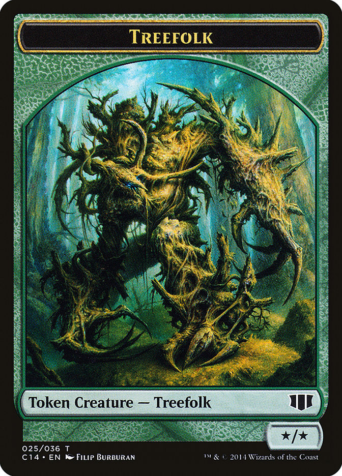 Treefolk // Wolf Double-Sided Token [Commander 2014 Tokens] | Odin's Place