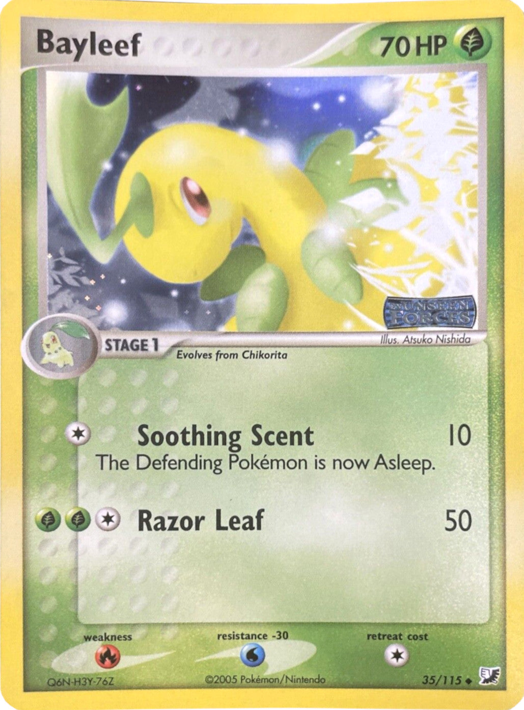 Bayleef (35/115) (Stamped) [EX: Unseen Forces] | Odin's Place