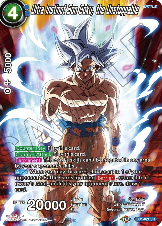 Ultra Instinct Son Goku, the Unstoppable (DB1-021) [Theme Selection: History of Son Goku] | Odin's Place