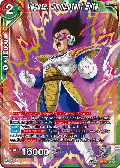 Vegeta, Omnipotent Elite (BT15-143) [Saiyan Showdown] | Odin's Place