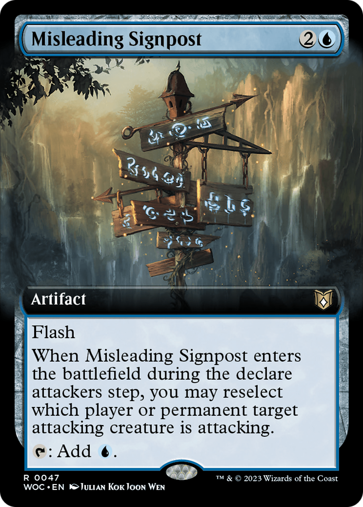 Misleading Signpost (Extended Art) [Wilds of Eldraine Commander] | Odin's Place