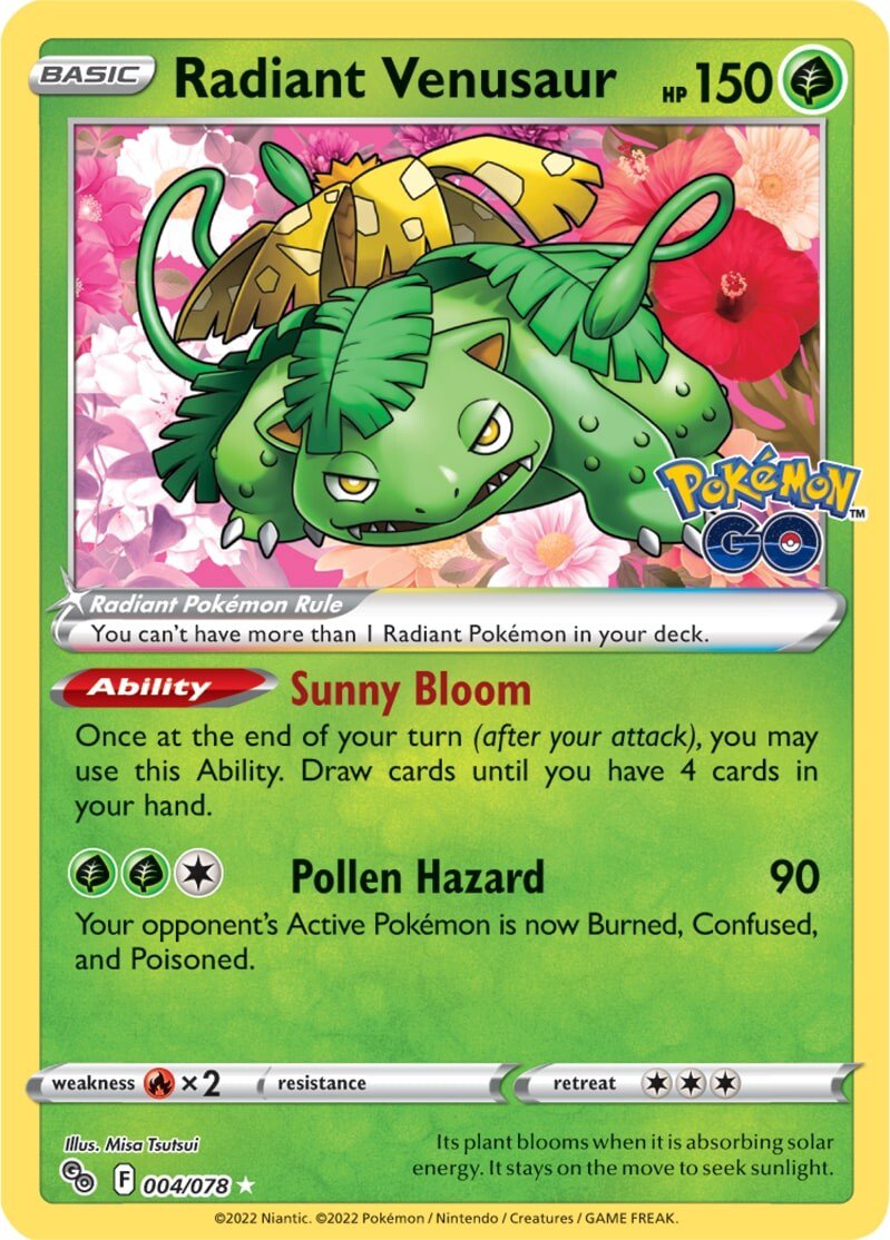 Radiant Venusaur (004/078) [Pokémon GO] | Odin's Place