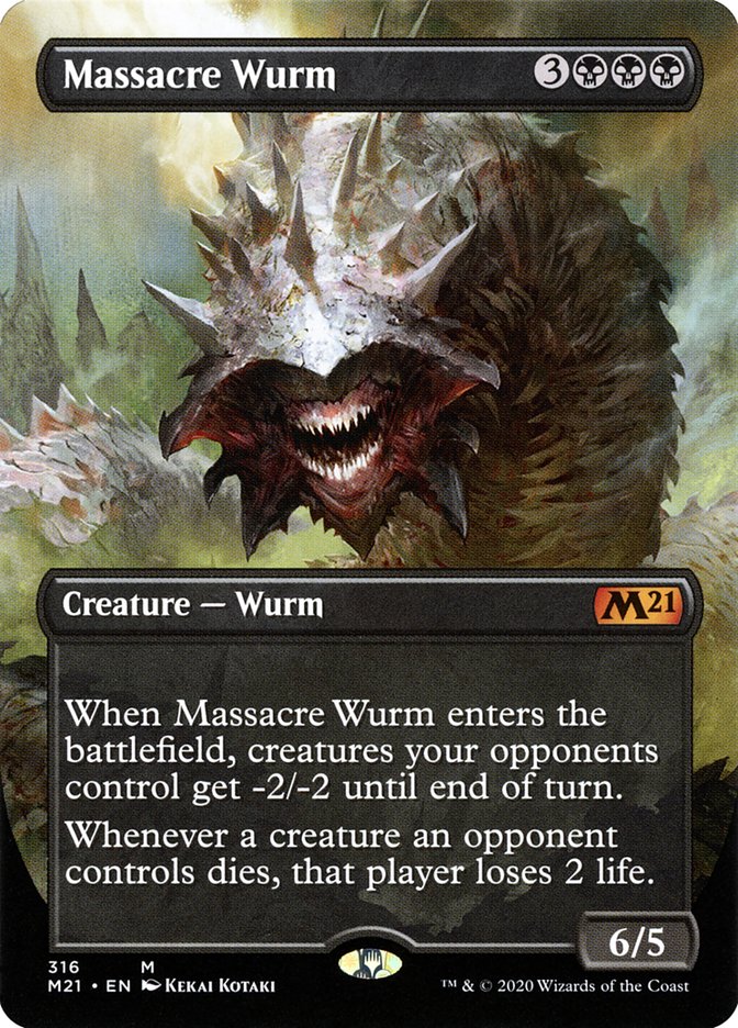 Massacre Wurm (Borderless Alternate Art) [Core Set 2021] | Odin's Place