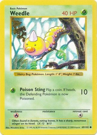 Weedle (69/102) [Base Set Shadowless Unlimited] | Odin's Place