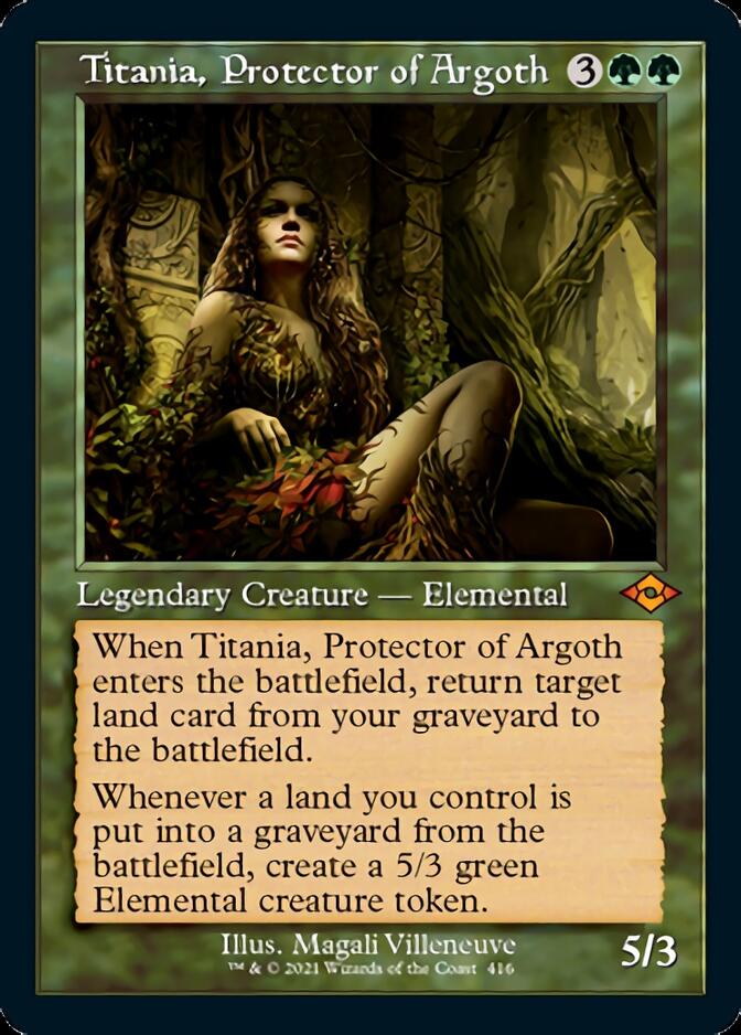 Titania, Protector of Argoth (Retro Foil Etched) [Modern Horizons 2] | Odin's Place