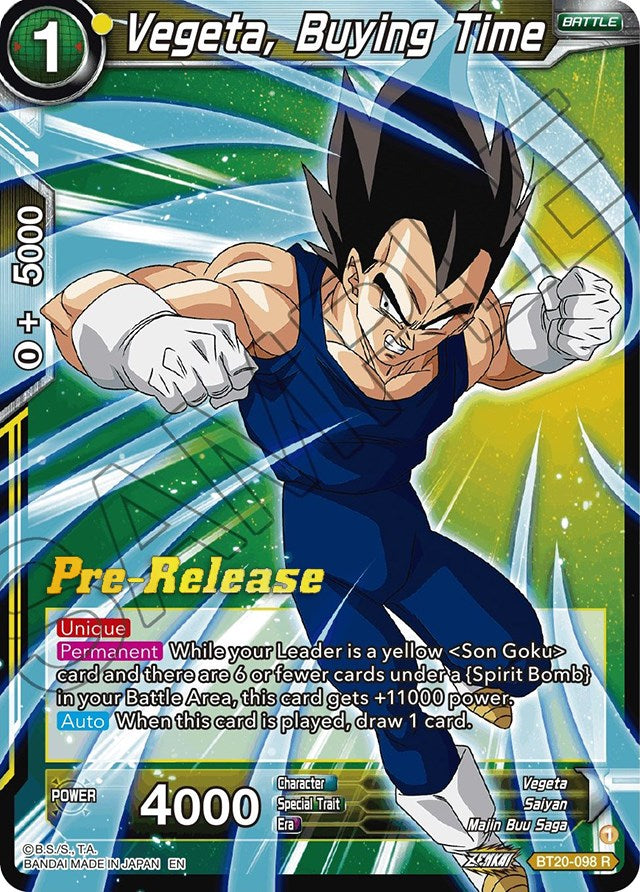 Vegeta, Buying Time (BT20-098) [Power Absorbed Prerelease Promos] | Odin's Place