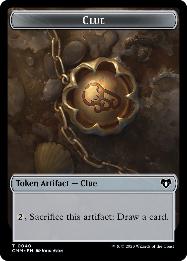 Clue // Emblem - Teferi, Temporal Archmage Double-Sided Token [Commander Masters Tokens] | Odin's Place
