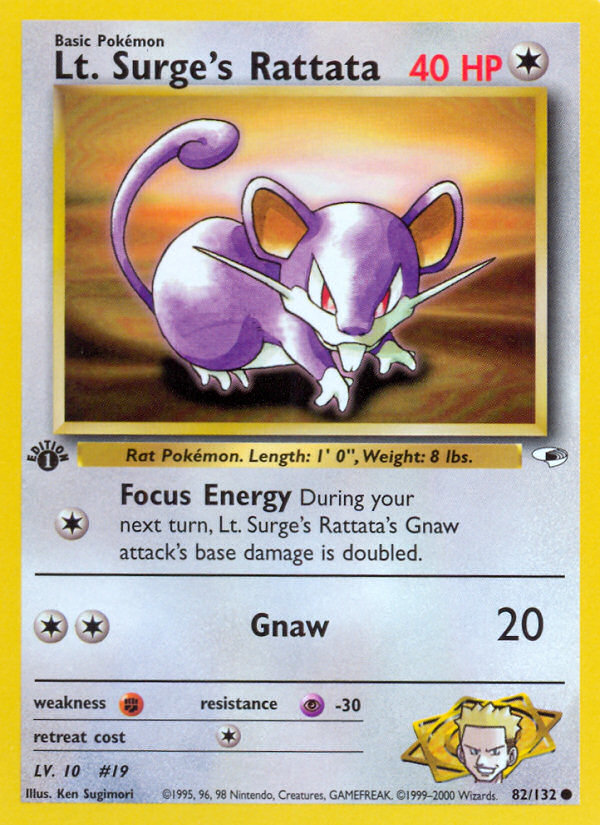 Lt. Surge's Rattata (82/132) [Gym Heroes 1st Edition] | Odin's Place