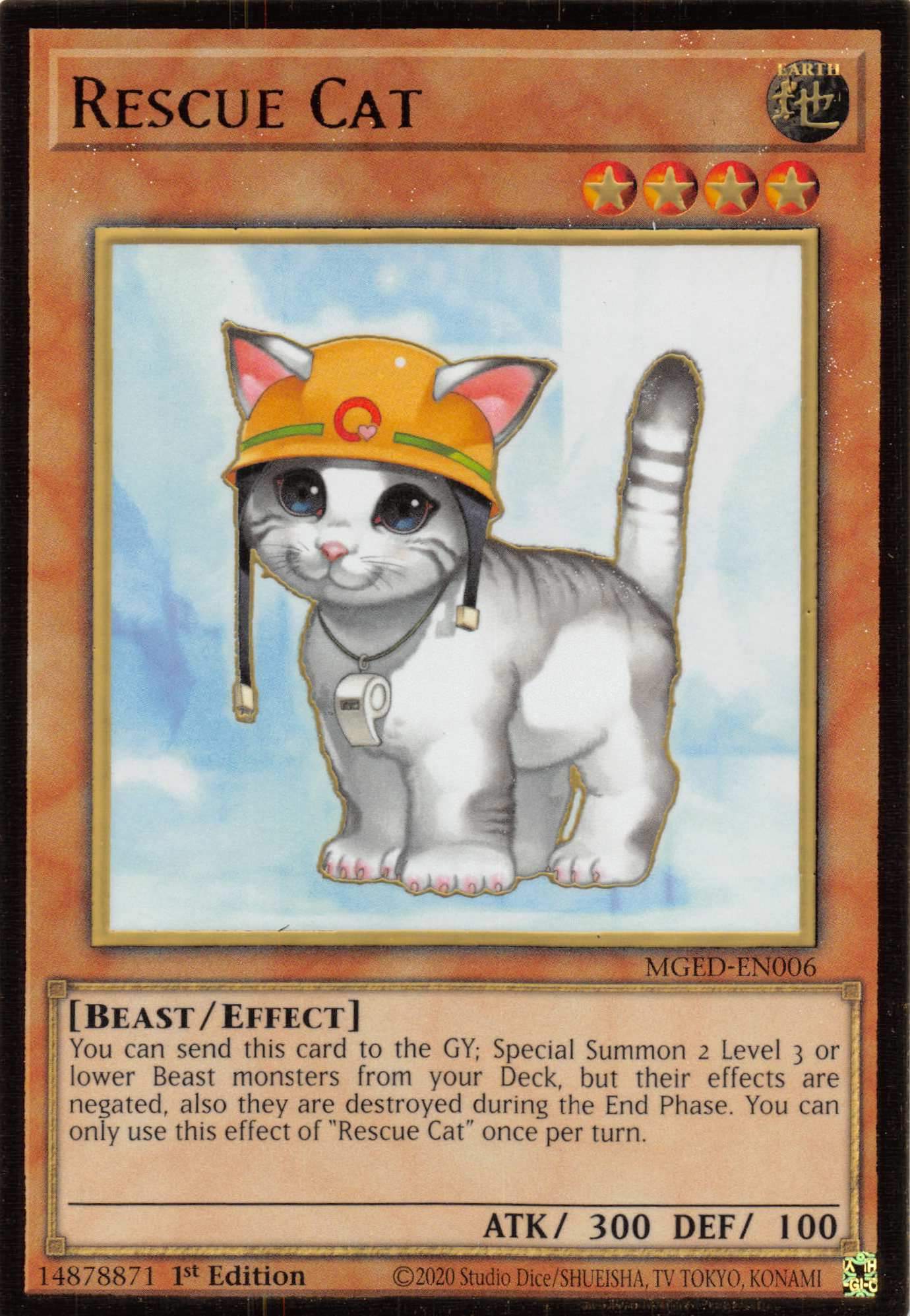 Rescue Cat [MGED-EN006] Gold Rare | Odin's Place