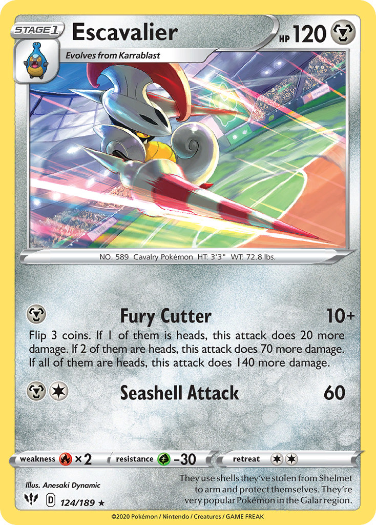Escavalier (124/189) [Sword & Shield: Darkness Ablaze] | Odin's Place