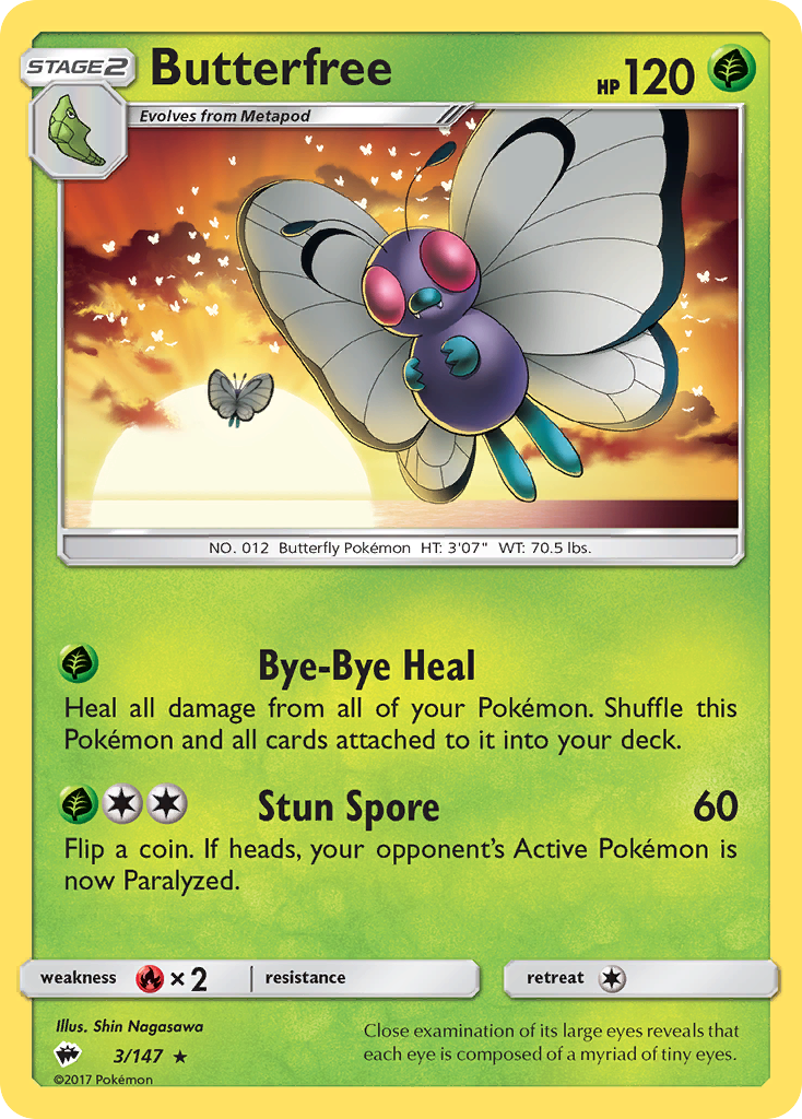 Butterfree (3/147) [Sun & Moon: Burning Shadows] | Odin's Place