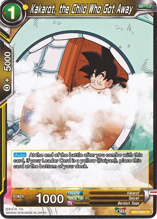 Kakarot, the Child Who Got Away (BT3-091) [Cross Worlds] | Odin's Place
