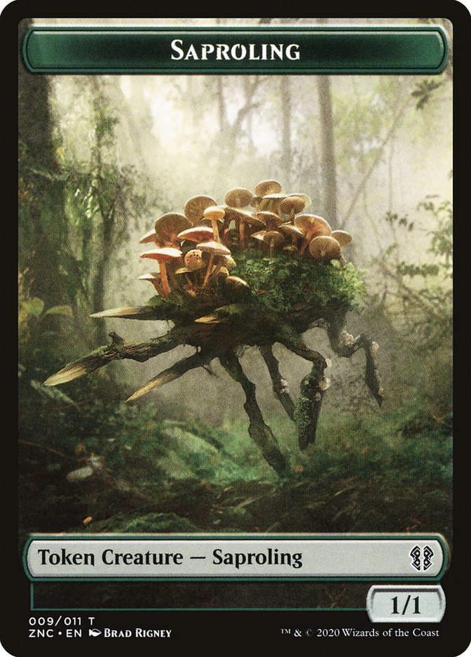 Beast // Saproling Double-Sided Token [Zendikar Rising Commander Tokens] | Odin's Place