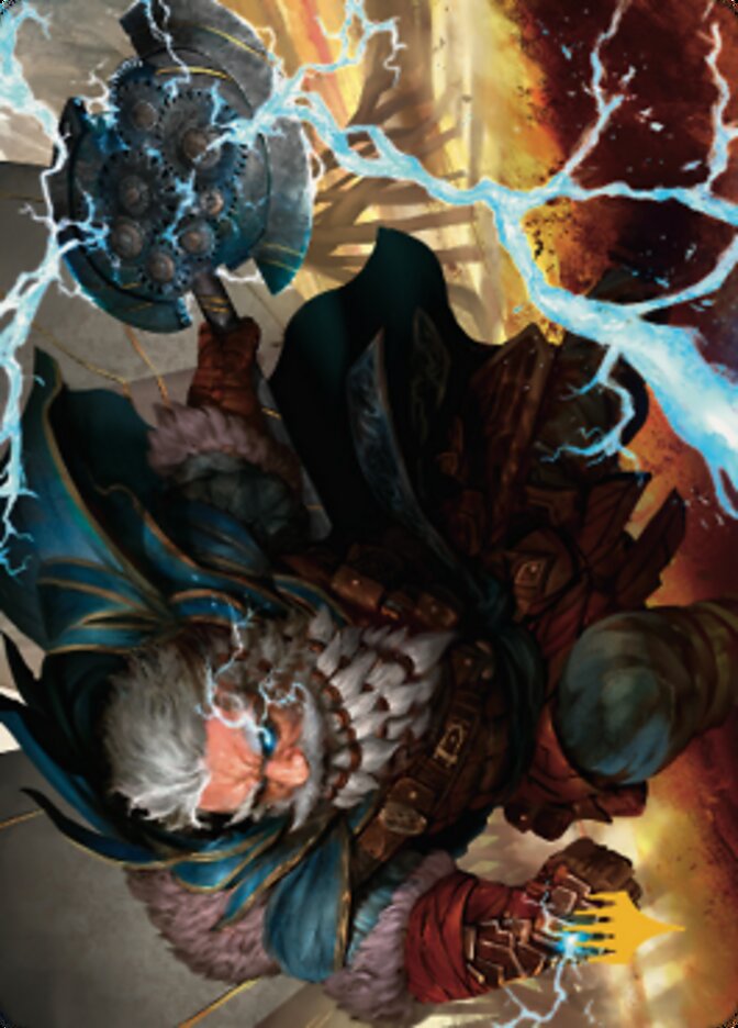 Electrostatic Infantry Art Card (Gold-Stamped Signature) [Dominaria United Art Series] | Odin's Place